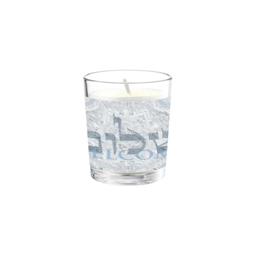 shalom  Welcome one color blue Transparent Candle Cup (Jasmine)