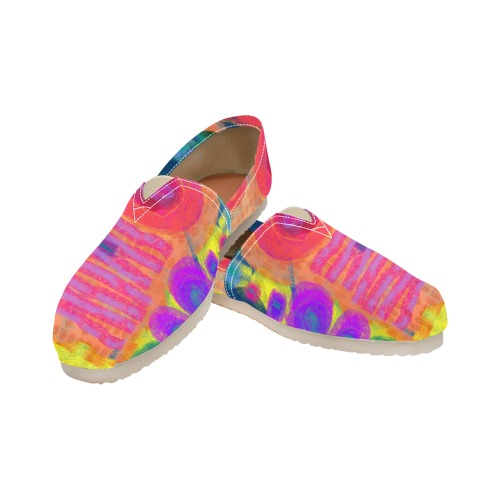 Funky Abstract Art for Your Feet Women's Classic Canvas Slip-On (Model 1206)