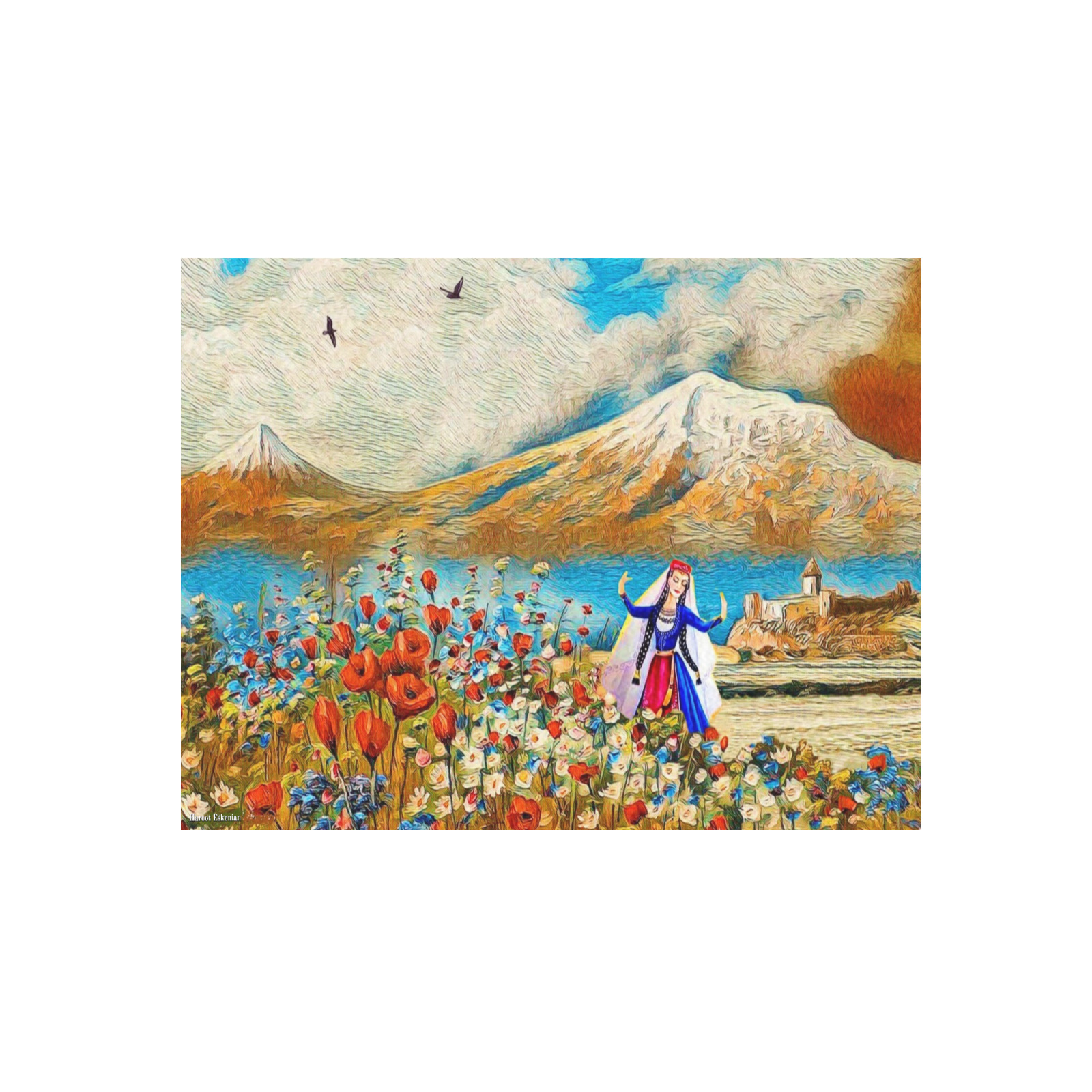 The Flower Girl Frame Canvas Print 36"x24"