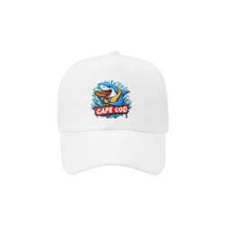 CAPE COD-GREAT WHITE EATING HOT DOG 3 Dad Cap