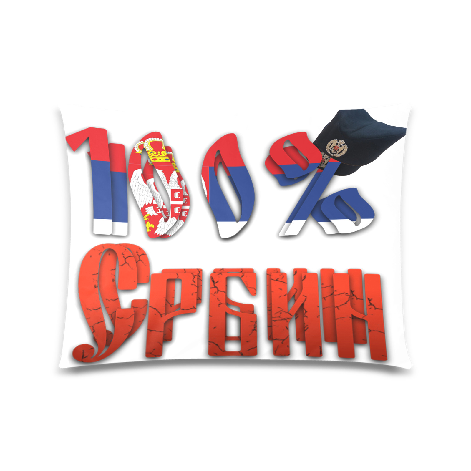 100 percent Serbian (100 posto Srbin) Custom Zippered Pillow Case 20"x26"(Twin Sides)