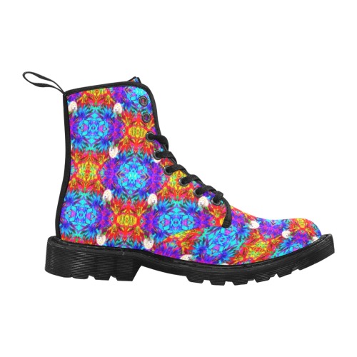 Psychedelic Jungle Martin Boots for Women (Black) (Model 1203H)