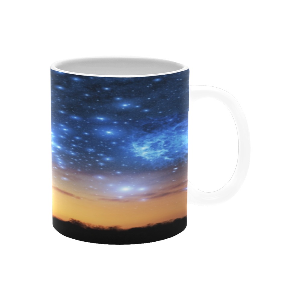 Nebula Starry Night Mug White Mug(11OZ)