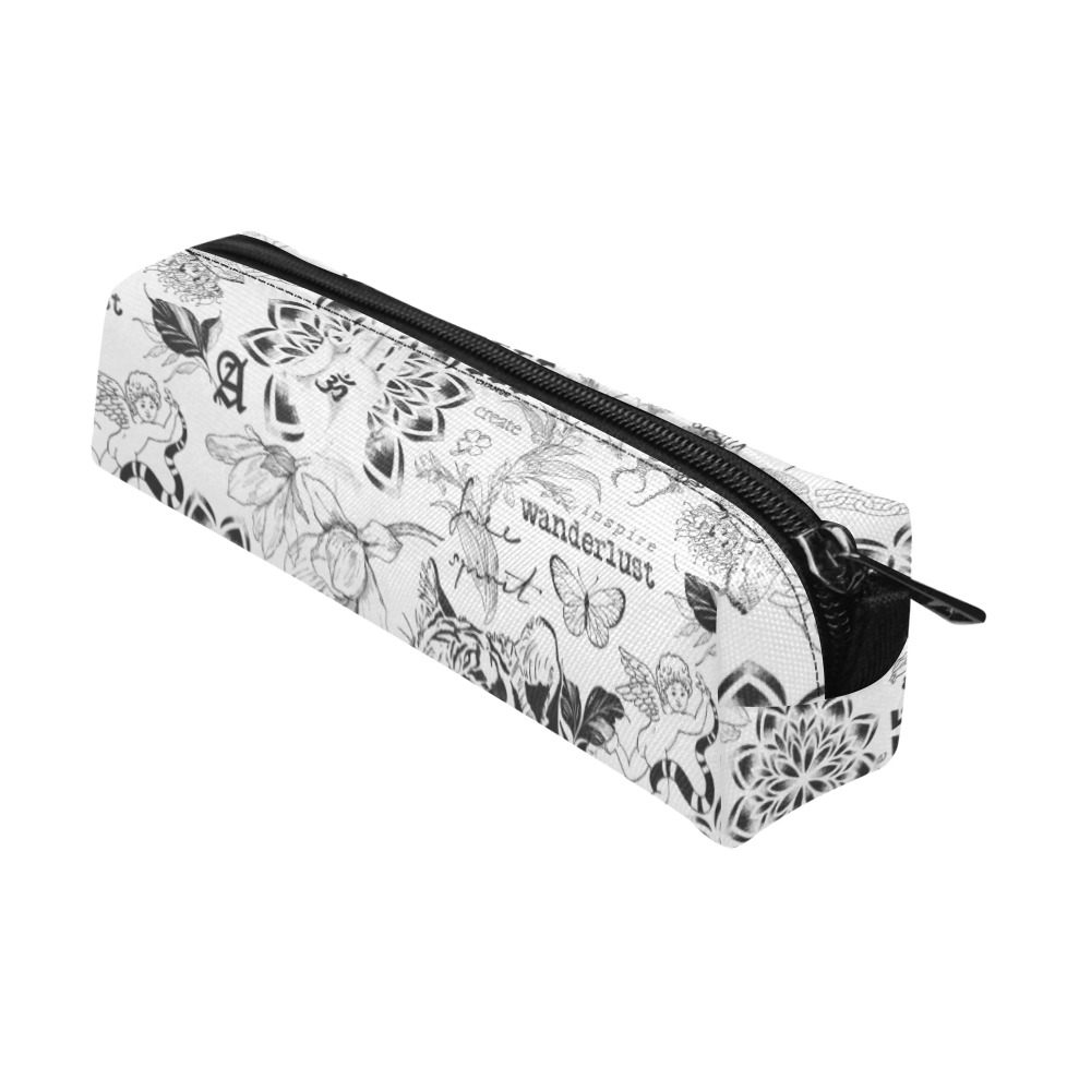 Inspirational tattoo pattern Pencil Pouch/Small (Model 1681)