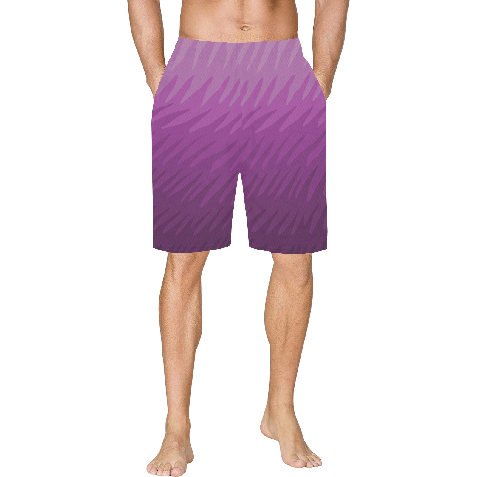 pink wavespike All Over Print Basketball Shorts with Pocket