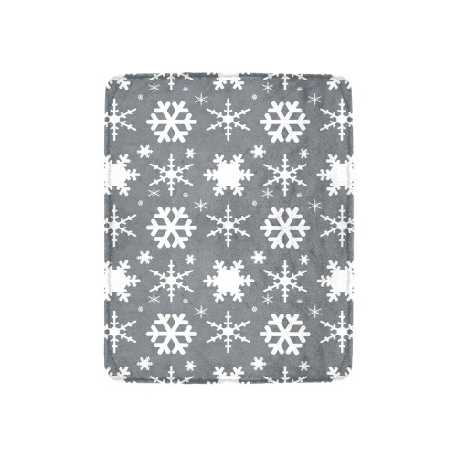 Snowflakes Gray Ultra-Soft Micro Fleece Blanket 30''x40''