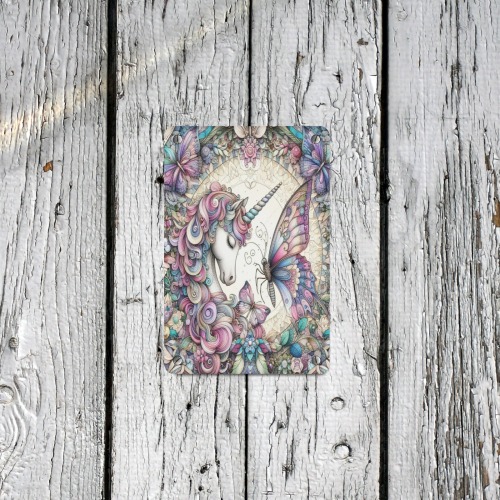 The Unicorn And Butterfly Metal Sign 8"x12"