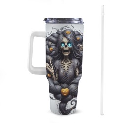 halloween_efChannel27 40oz Tumbler with White Handle