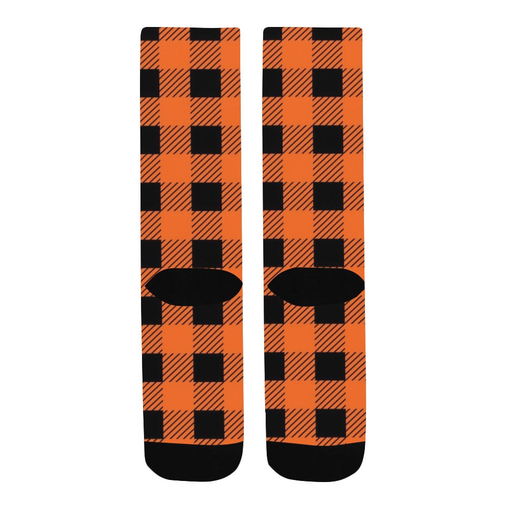 Halloween Buffalo Plaid Men's Custom Socks