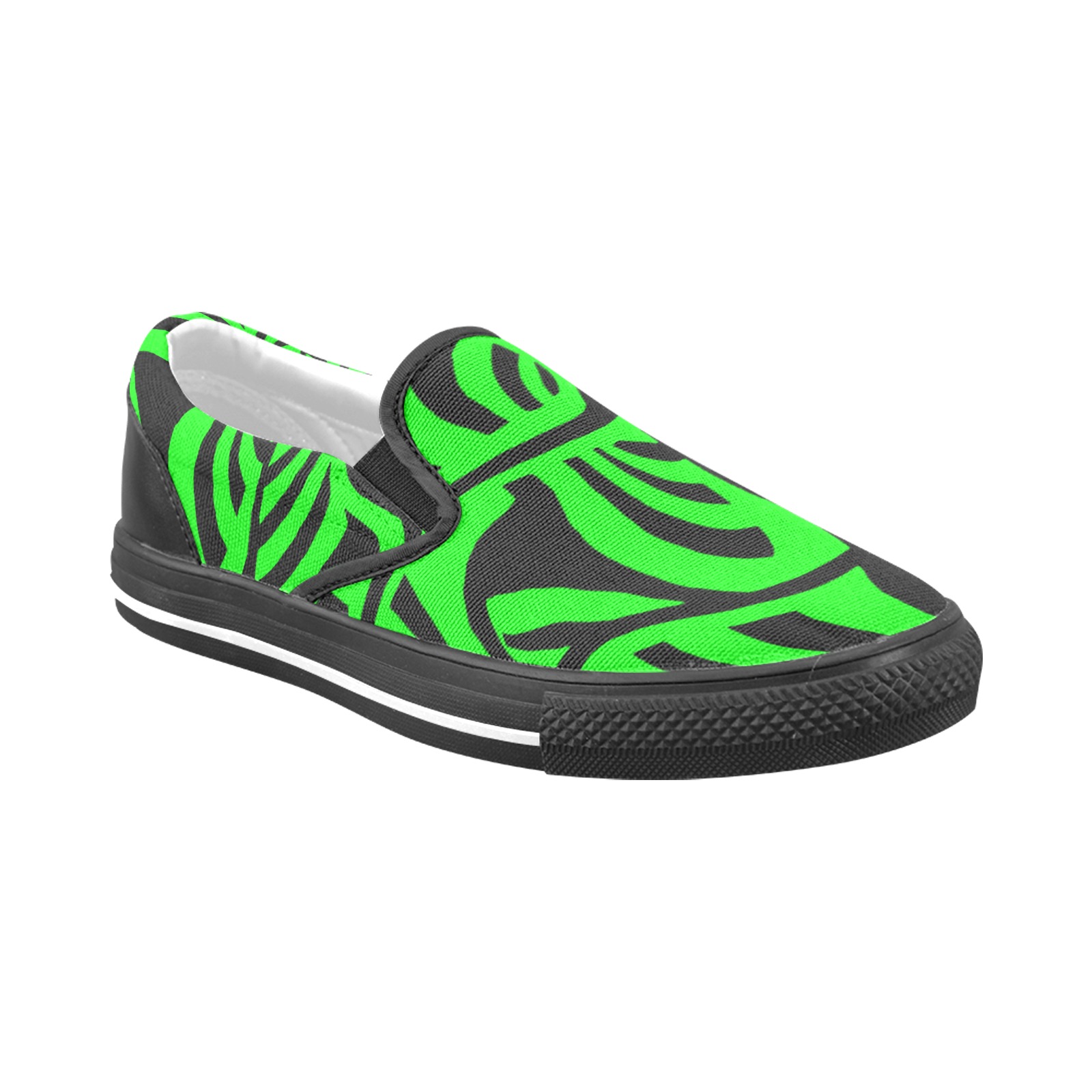aaa green Men's Unusual Slip-on Canvas Shoes (Model 019)