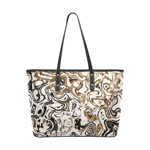 Marble Bronze Chic Leather Tote Bag (Model 1709)
