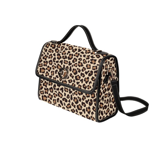 Cheetah-Pattern Waterproof Canvas Bag-Black (All Over Print) (Model 1641)