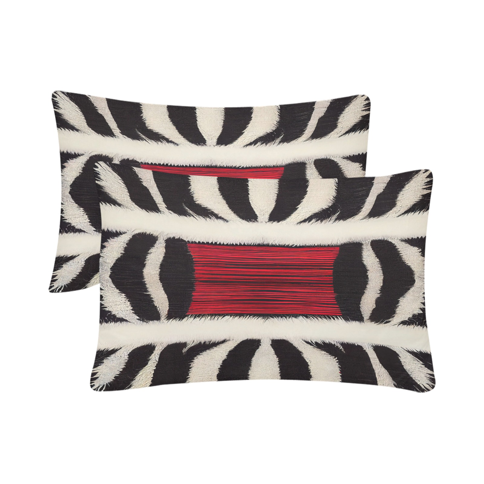zebra print 4 Custom Pillow Case 20"x 30" (One Side) (Set of 2)