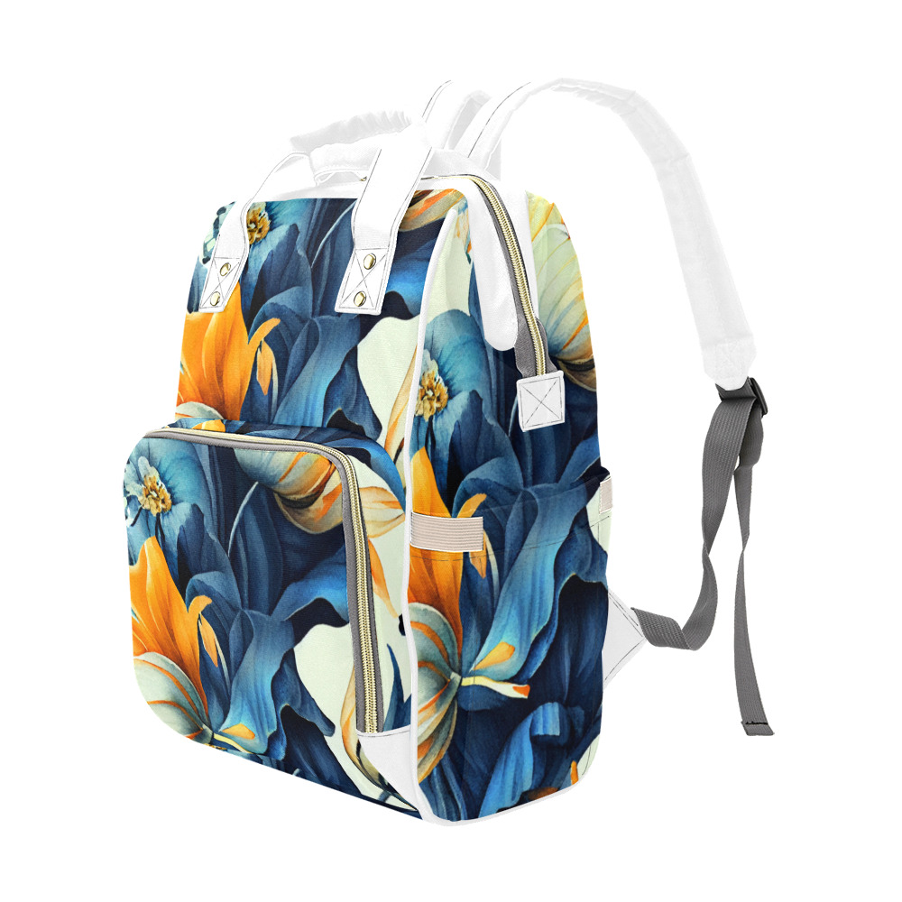 flowers botanic art (2) backpack Multi-Function Diaper Backpack/Diaper Bag (Model 1688)