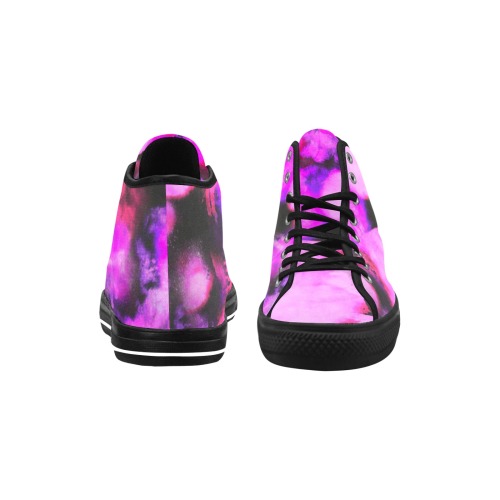 Graffiti dots pink and dark-2 Vancouver H Women's Canvas Shoes (1013-1)