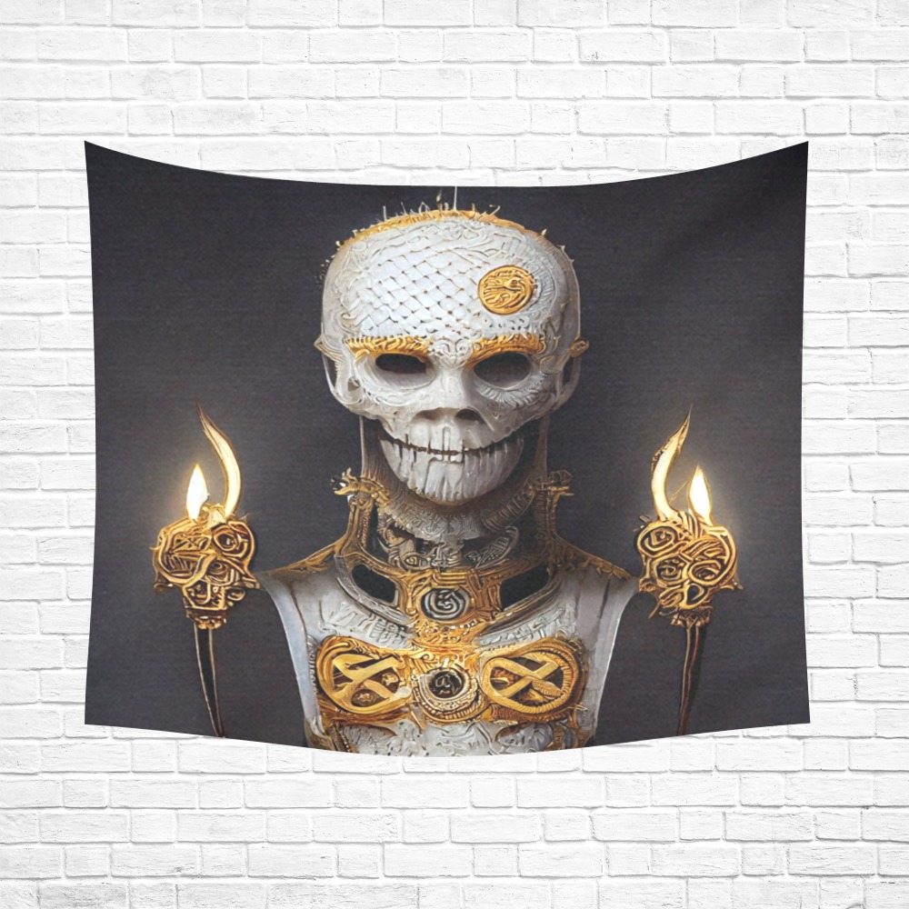 skeleton 2 Cotton Linen Wall Tapestry 60"x 51"