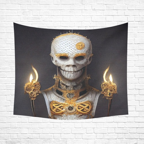 skeleton 2 Cotton Linen Wall Tapestry 60"x 51"