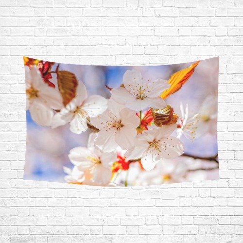 Festival of white, orange and blue in spring.