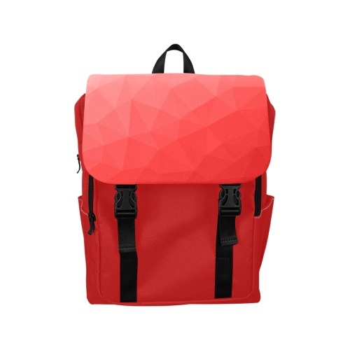 Red gradient geometric mesh pattern Casual Shoulders Backpack (Model 1623)
