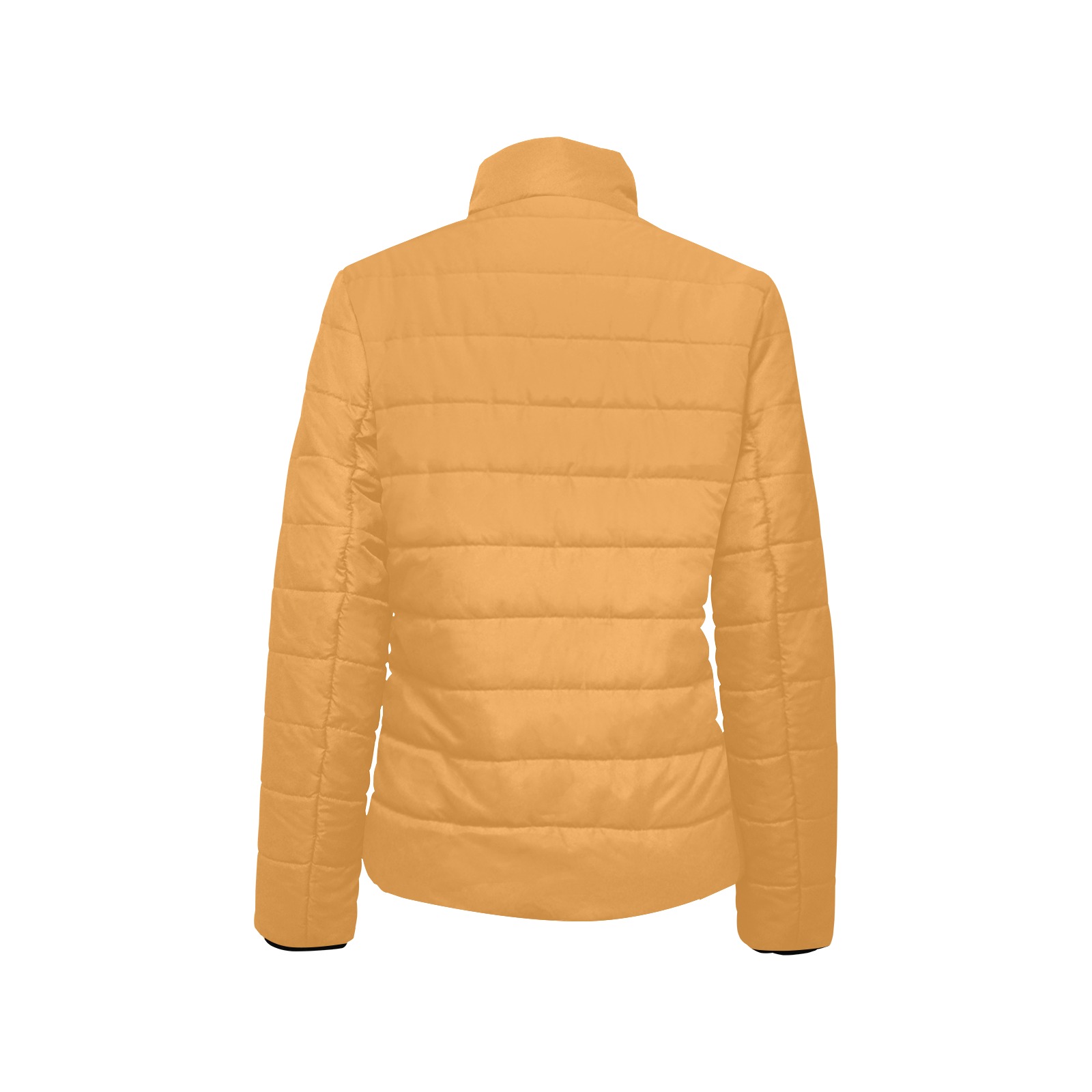 color butterscotch Women's Stand Collar Padded Jacket (Model H41)