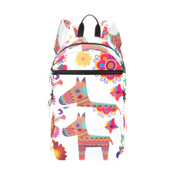 Alpaca Pinata and Flowers Large Capacity Travel Backpack (Model 1691)