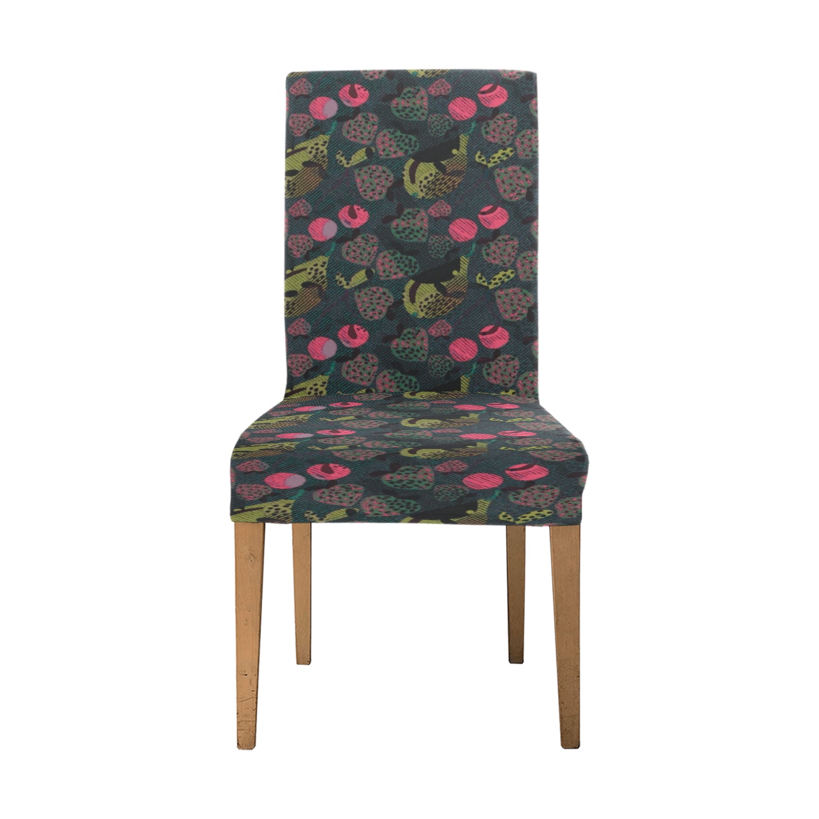 Berrie Pink & Green Mix In Abstact Removable Dining Chair Cover