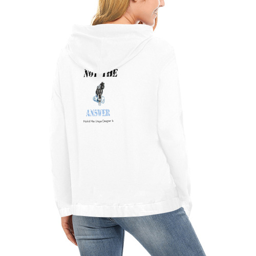 Pointing Hand Gun White All Over Print Hoodie for Women (USA Size) (Model H13)