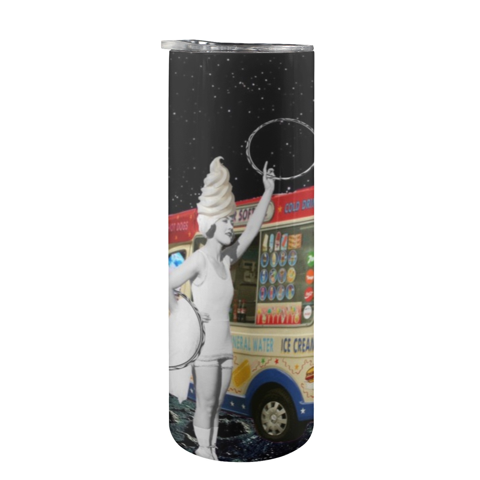 Ice Cream on the Moon 20oz Tall Skinny Tumbler with Lid and Straw