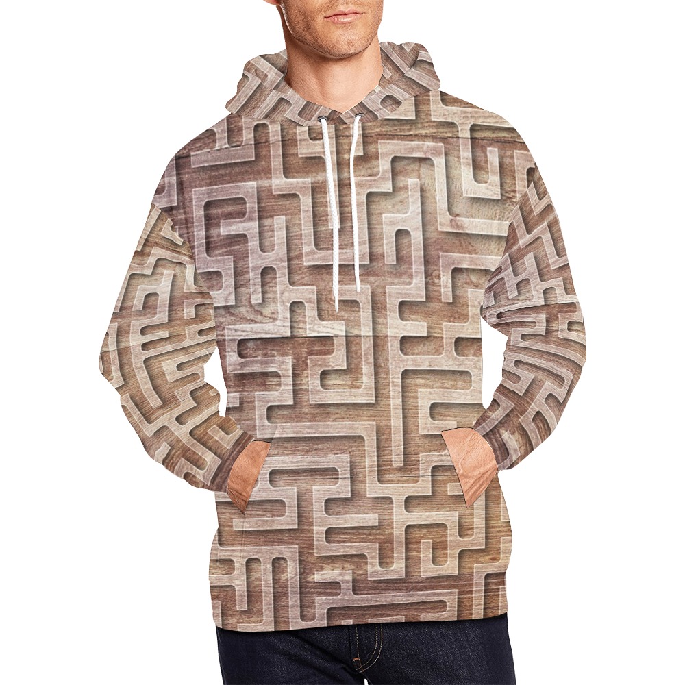 Wooden Maze All Over Print Hoodie for Men (USA Size) (Model H13)