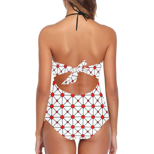 stain glass window shell R Lace Band Embossing Swimsuit (Model S15)