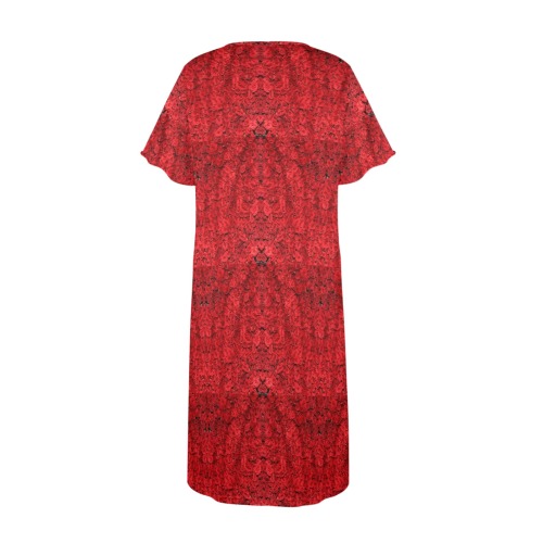 red roses Women's Button Front House Dress