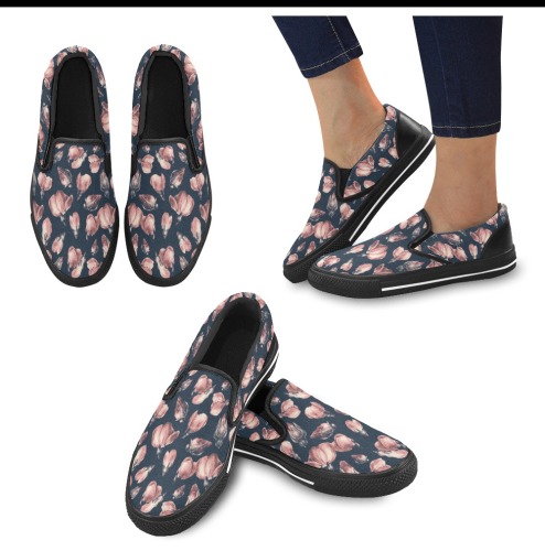 Tulips Women's Slip-on Canvas Shoes (Model 019)