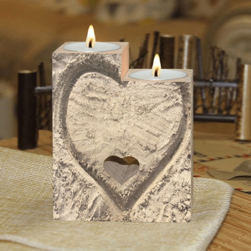 Love in the Sand Collection Wooden Candle Holder (Without Candle)