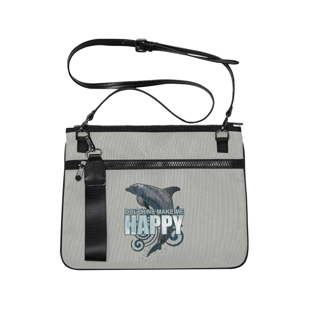 Dolphins Make Me Happy Slim Clutch Bag (Model 1668)