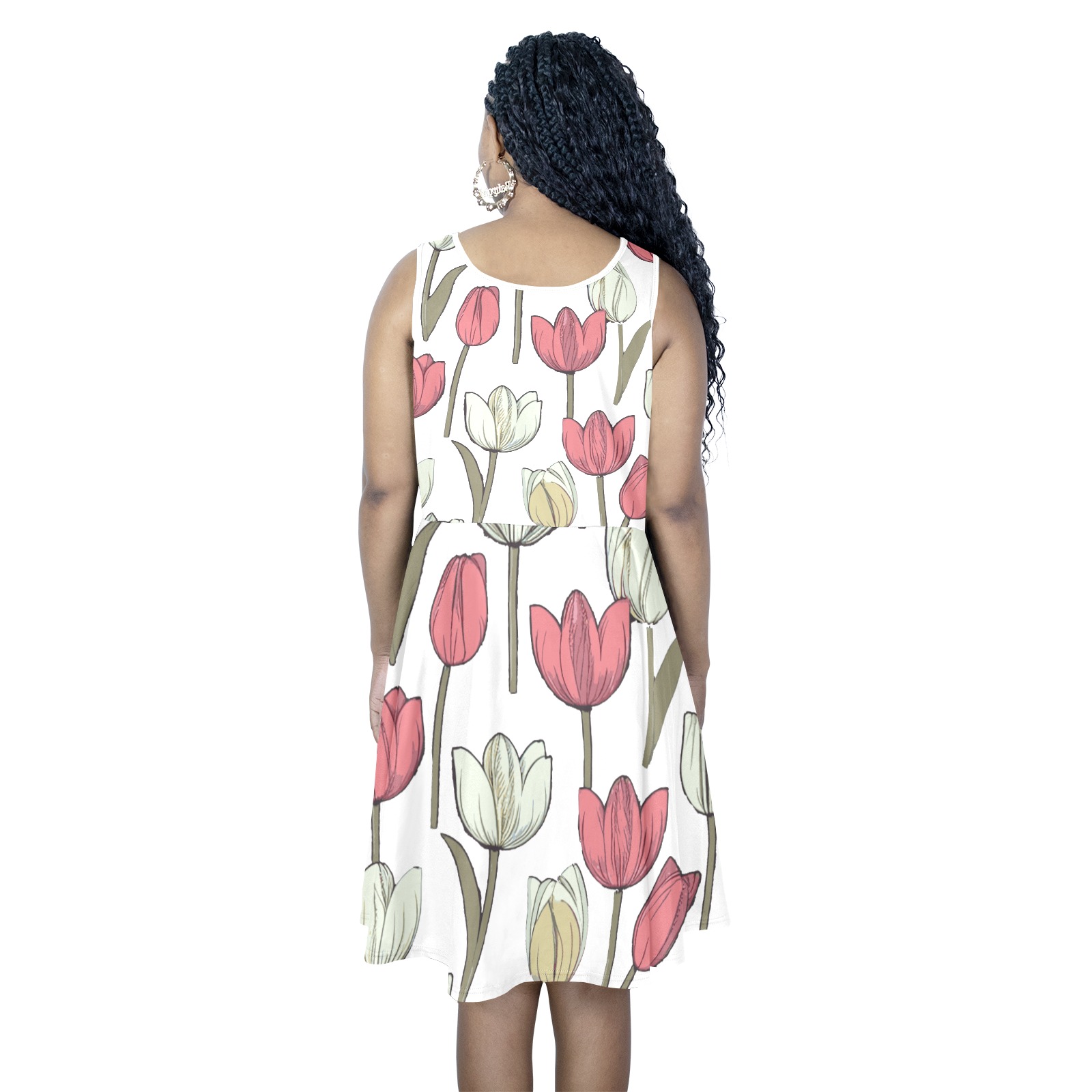 Floral Sleeveless Expansion Dress (Model D60)