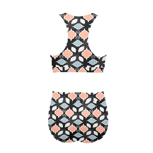 Digital pattern Crop Top Bikini Set (Model S21)