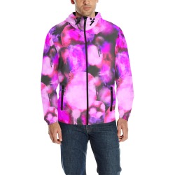 Graffiti dots pink and dark-2 All Over Print Quilted Windbreaker for Men (Model H35)