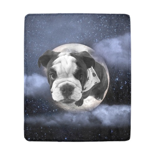 Dog Pug on Moon Ultra-Soft Micro Fleece Blanket 50"x60"