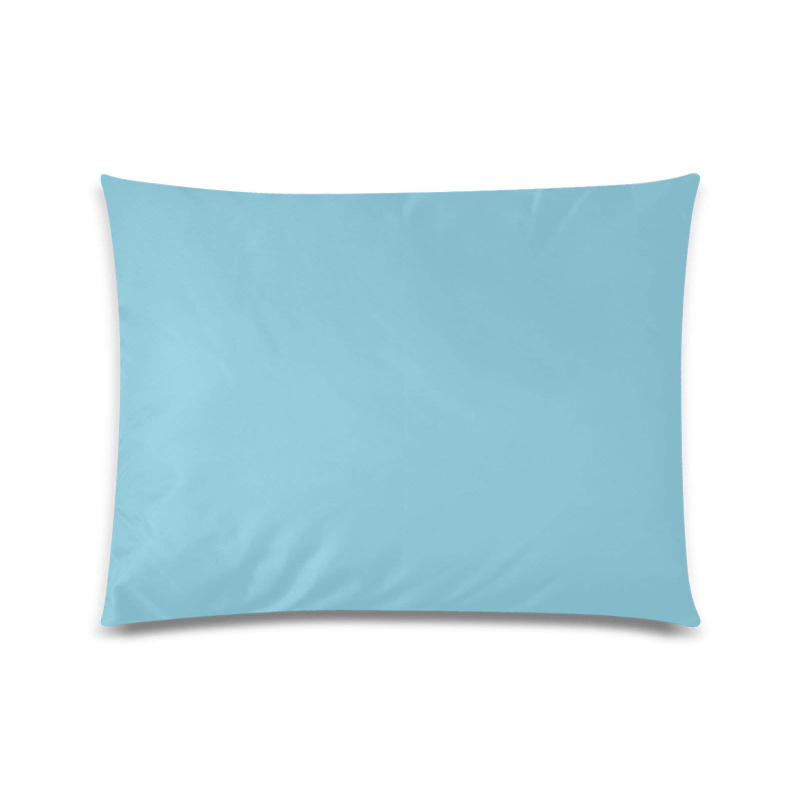 Solid Mid Tone Aqua Blue Custom Zippered Pillow Case 20"x26"(Twin Sides)