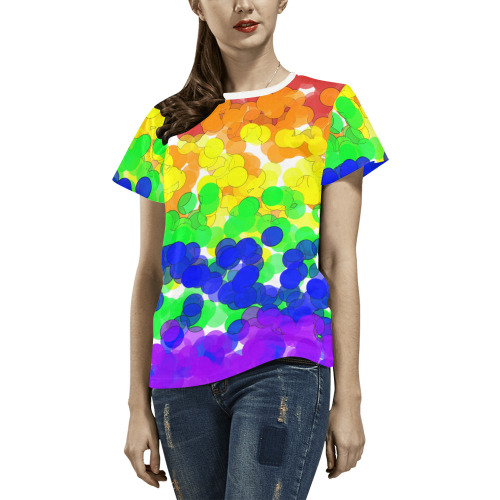 Gay Pride Bokeh All Over Print T-Shirt for Women (USA Size) (Model T40)