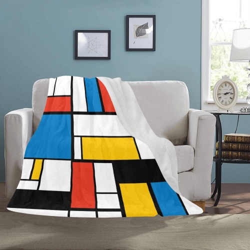 Mondrian De Stijl Modern Ultra-Soft Micro Fleece Blanket 50"x60"