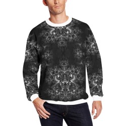 Frost at Midnight Fractal All Over Print Crewneck Sweatshirt for Men (Model H18)