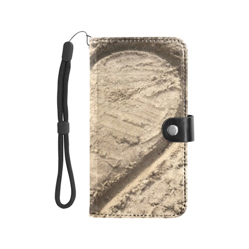 Love in the Sand Collection Flip Leather Purse for Mobile Phone/Large (Model 1703)