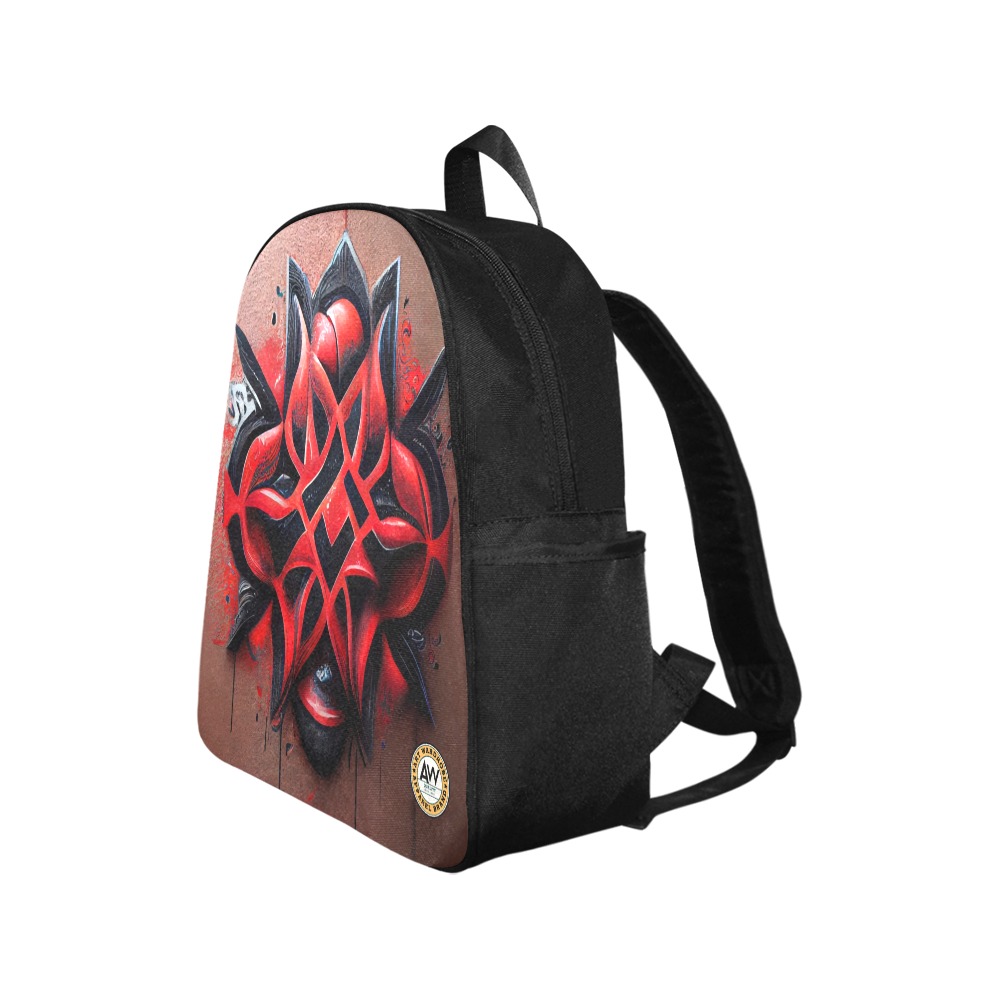 red diamond on brown Multi-Pocket Fabric Backpack (Model 1684)