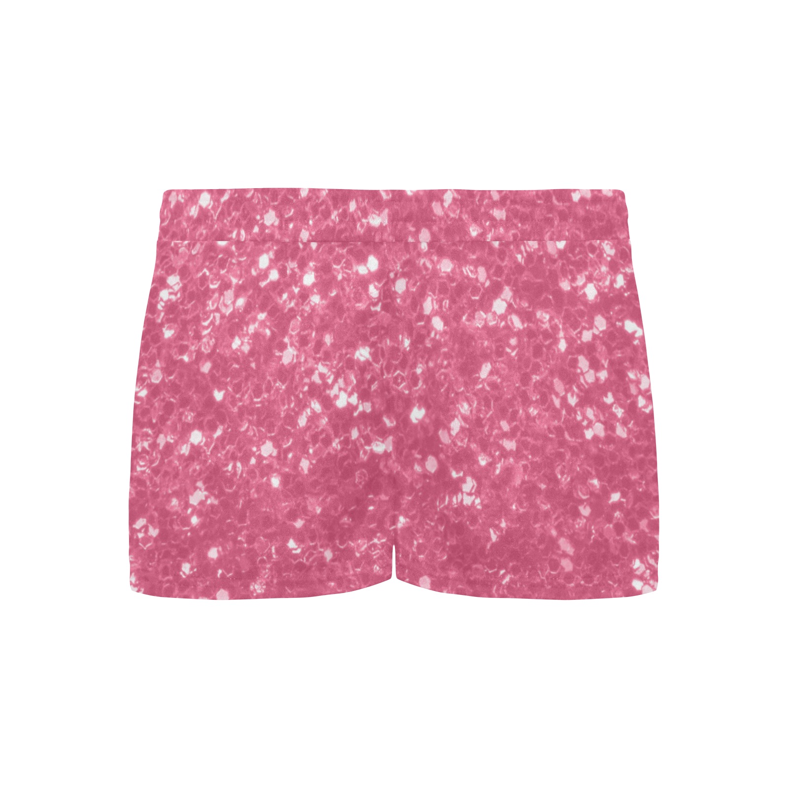 Magenta light pink red faux sparkles glitter Women's Pajama Shorts