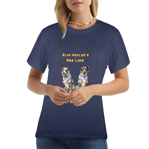 Blue Heeler's Are Like Chips (DB) Women's T-Shirt in USA Size (Front Printing) (Model T78)