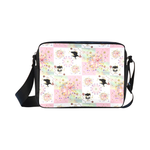 Secret Garden With Harlequin and Crow Patch Artwork Classic Cross-body Nylon Bags (Model 1632)