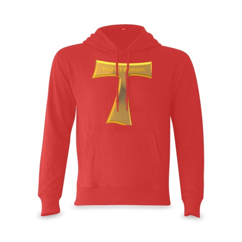 Franciscan Tau Cross Pax Et Bonum Gold  Metallic Oceanus Hoodie Sweatshirt (NEW) (Model H03)