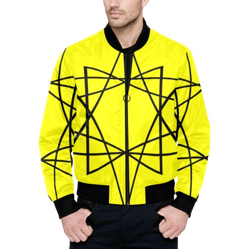 Black Interlocking Triangles2 Funhouse Yellow