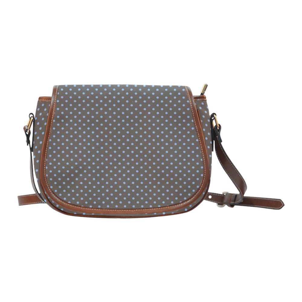 Chocolate Brown with Blue Dots Saddle Bag/Large (Model 1649)